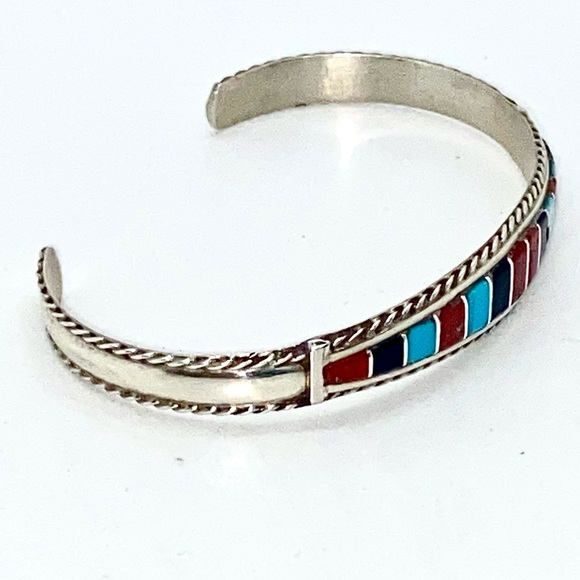 Zuni Inlay Cuff Bracelet! - Picture 6 of 11